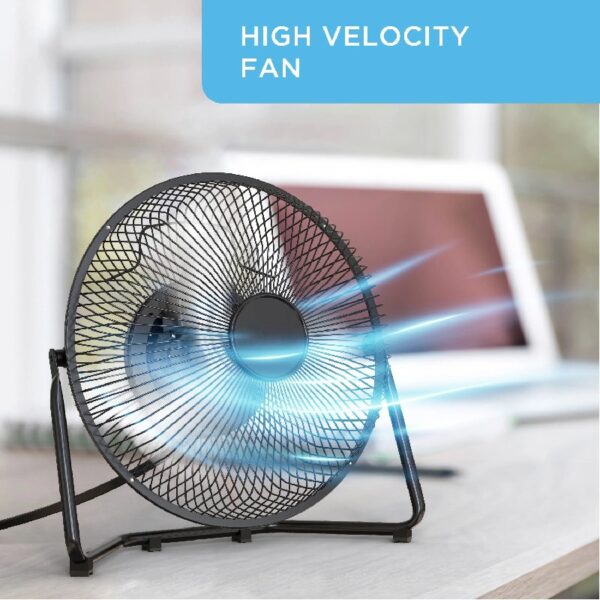 High Velocity Desk Fan, 3-Speed Electric Fan with Metal Blades and Safety Grilles