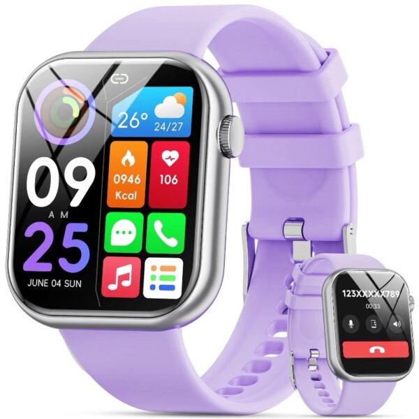 2025 New 1.85-inch Women's Smartwatch with Answer/Make Calls/120+Sports Modes/Two watch straps, IP68 Waterproof Fitness Tracker Fits for Android Iphone Devices（Gold Milan Steel Belt）