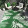 6'x9' Outdoor Rugs Patio Waterproof Outside Mat Reversible Plastic Camping Carpet,Black & Brown