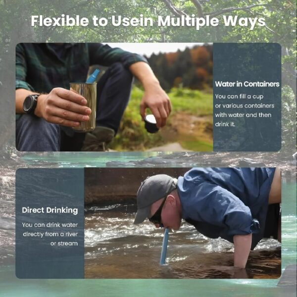 Portable Water Filter Straw for Survival, Camping, Hiking and Emergency Use