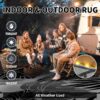 Outdoor Rug Carpet 5'x8' Waterproof Reversible Patio Rug Portable Indoor Outdoor Rug Plastic Straw Rug for Beach RV Camping Garden Picnic Deck Backyard Porch Decor Black