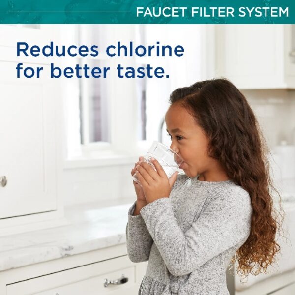 PLUS Faucet Mount Water Filtration System, Horizontal, Black/Chrome, PFM200B