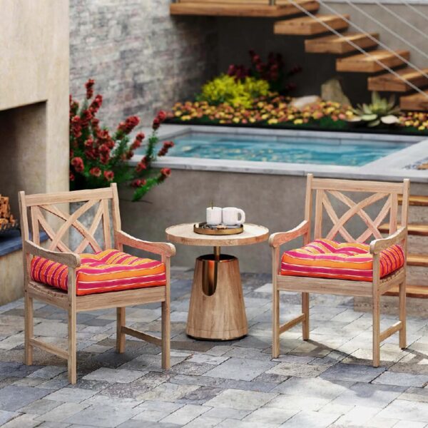 2 PCS 21'' x 21'' Patio Chair Seat Cushion Pads Indoor/Outdoor Turquoise