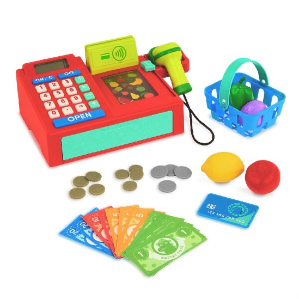 Ring It Up Register Cashier Plastic Set with 35pcs Calculator, Toddler and Preschool Toys