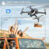 Large Size Four-Axis Brushless Drone 4K HD FPV Camera Wifi RC Quadcopter，360° Flip，Waypoint Flight，for Kids Adult and Beginners，GPS，Black，2 Batteries