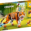 Creator 3 in 1 Majestic Tiger Building Set, Transforms from Tiger to Panda or Koi Fish Set, Animal Figures, Collectible Building Toy, Gifts for Kids, Boys & Girls 9 Plus Years Old, 31129