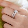 1 Carat Wedding Ring Sets Infinity Band Princess Sterling Silver Rings for Women CZ Size 7