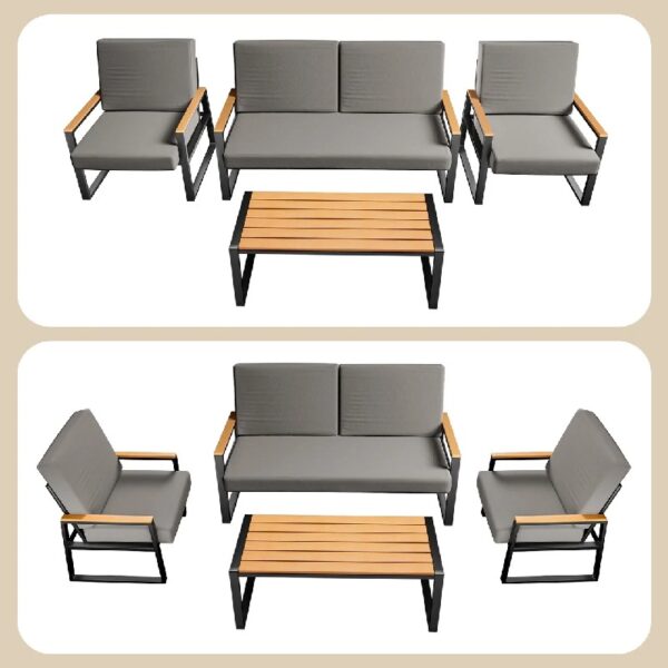 3 Pieces Patio Chairs Set with Glass-Top Coffee Table, Outdoor Bistro and Patio Furniture Set for Porch|Backyard|Balcony, Black