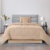 Lux Decor Collection 5 Piece Queen Down Alternative Comforter Set, Washable Duvet Bedding Set - Quatrefoil Navy