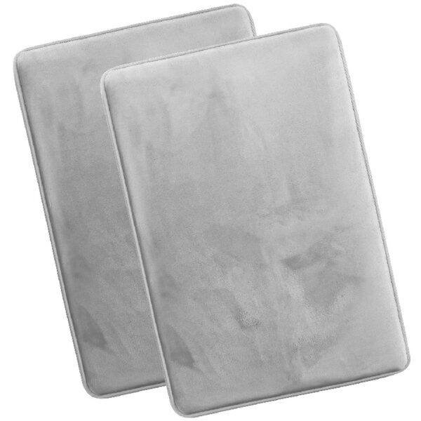 Nestl Set of 3 Absorbent Memory Foam Bath Mat Bathroom Rugs, Gray, Large 20