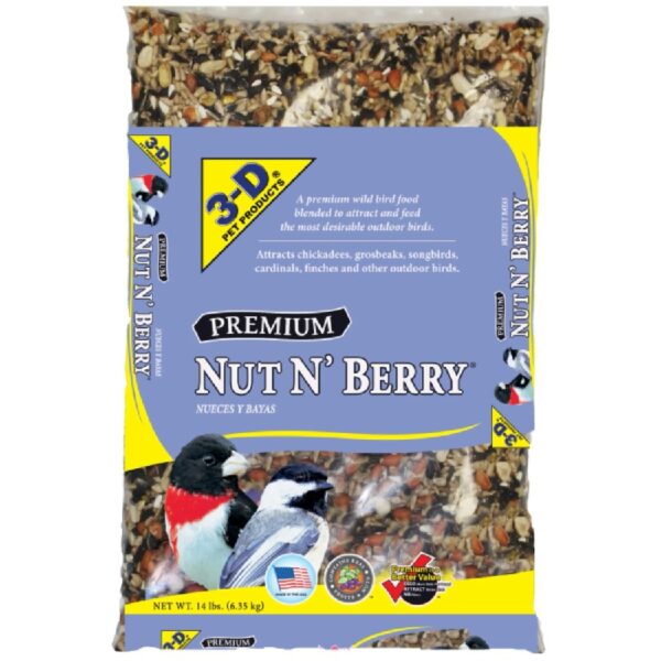 Premium Nut N' Berry Blend Dry Wild Bird Food, 14 lb.,  Does Not Contain Fillers, 1 Pack