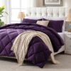 3 Pieces Bed in a Bag Comforter Set Duvet Insert,Reversible,Red/Black,Full Size Comforter Set-200GSM