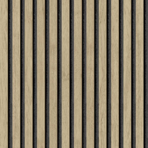 Roommates Studio Cream Oak Slat Peel and Stick Wallpaper 30.75 Sq. ft