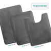 Nestl Set of 3 Absorbent Memory Foam Bath Mat Bathroom Rugs, Gray, Large 20