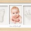 Ash Wood Baby Hand & Footprint Kit - Newborn Keepsake Frame, Personalized Gifts for Girls & Boys, Mother's Day Gift
