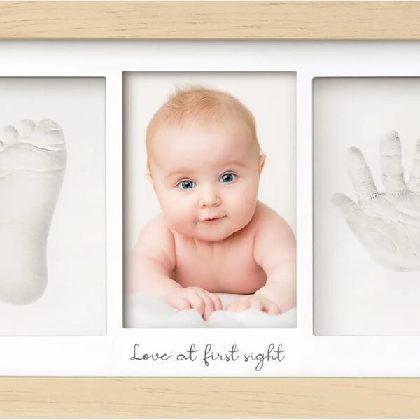 Ash Wood Baby Hand & Footprint Kit - Newborn Keepsake Frame, Personalized Gifts for Girls & Boys, Mother's Day Gift