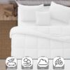 Lux Decor Collection 5 Piece Queen Down Alternative Comforter Set, Washable Duvet Bedding Set - Quatrefoil Navy