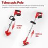 24V Black Electric Weed Eater Lawn Edger Cordless Grass String Trimmer Cutter + 2 Batteries & 3 Types Blades