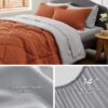 Light Purple Queen Comforter Set - 7 Pieces Reversible Queen Bed in a Bag, Queen Bed Set Light Purple and Grey with Comforters, Sheets, Pillowcases & Shams