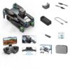 Large Size Four-Axis Brushless Drone 4K HD FPV Camera Wifi RC Quadcopter，360° Flip，Waypoint Flight，for Kids Adult and Beginners，GPS，Black，2 Batteries