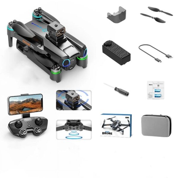 Large Size Four-Axis Brushless Drone 4K HD FPV Camera Wifi RC Quadcopter，360° Flip，Waypoint Flight，for Kids Adult and Beginners，GPS，Black，2 Batteries