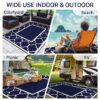 6'x9' Outdoor Rugs Patio Waterproof Outside Mat Reversible Plastic Camping Carpet,Black & Grey