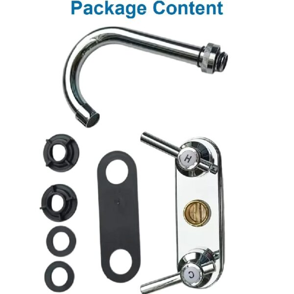 Bathroom Faucet 4inch 2 Handles Centerset Suit for 2 or 3 Mounting Holes, Lavatory Hot and Cold Mixer Tap, Mattle Black