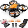 V8c Drone with 720P HD Camera for Adults and Children FPV Real-Time Video, 2 Modular Batteries and Storage Bag, Orange