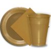50 Gold Plastic Plates (9