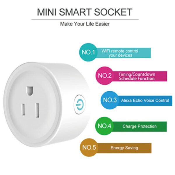4 Pack Smart Plugs Wi-Fi Outlet 4 Pack Work with Alexa/Google Home/Smart Life Timer ON/Off Plug Schedule Built-in App Mini Wireless Socket No Hub Required