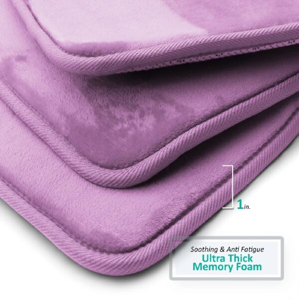 Nestl Set of 3 Absorbent Memory Foam Bath Mat Bathroom Rugs, Gray, Large 20