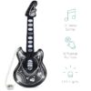 19in Kids Flash Guitar, Pretend Play Musical Instrument Toy for Toddlers w/ Mic, Stand - Navy