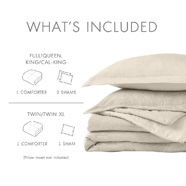Full/Queen Comforter Sets, Reversible 3 Piece Extra Soft Bedding Set, Chambray Print Sage Green Comforter Bed Set with Pillow Shams