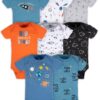 Baby Boy Short Sleeves Onesies Bodysuits, 8-Pack, Sizes Newborn-12M