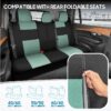 PolyPro Car Seat Covers Full Set in Charcoal on Black – Front and Rear Split Bench for Cars, Easy to Install Cover Set, Accessories Auto Trucks Van SUV