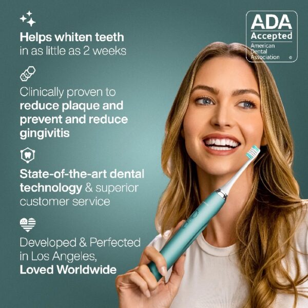 Black Series Electric Toothbrush - Rechargeable, 4 Modes, Travel Case, 8 Brush Heads