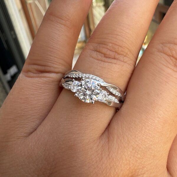 1 Carat Wedding Ring Sets Infinity Band Princess Sterling Silver Rings for Women CZ Size 7