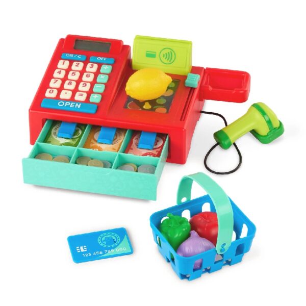 Ring It Up Register Cashier Plastic Set with 35pcs Calculator, Toddler and Preschool Toys