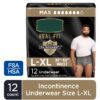 (2 pack) Real Fit Incontinence Underwear for Men, Adult Diapers, L/XL, Grey, 12 Count
