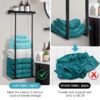 Livhil Wall Towel Rack for Rolled Towels, New Upgrade Towel Racks for Bathroom Wall Mounted, Bathroom Bar Towel Storage, Metal Bath Towel Holder for Folded Large Towel Washcloths, Black