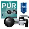 PLUS Faucet Mount Water Filtration System, Horizontal, Black/Chrome, PFM200B