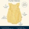 By Gerber Baby Girl Bubble Romper with Flutter Sleeves, Sizes 0/3 Months - 24 Months