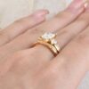 1 Carat Wedding Ring Sets Infinity Band Princess Sterling Silver Rings for Women CZ Size 7