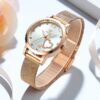 Women Watch Fashion Rose Gold Diamond Analog Quartz Female Watch for Women Luxury Dress Ladies Stainless Steel Luminous Waterproof Date Wrist Watches Green Dial