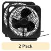 (2 pack) Mainstays 9-inch Box Indoor Comfort Personal AC Electric Fan, 3 Speeds, Black