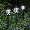 10 Pack Solar Lights Outdoor Decorative, Solar Pathway Lights Outdoor, Solar Powered Garden Yard Lights for Walkway Sidewalk Driveway. (Brown, Cool White)