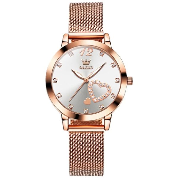 Women Watch Fashion Rose Gold Diamond Analog Quartz Female Watch for Women Luxury Dress Ladies Stainless Steel Luminous Waterproof Date Wrist Watches Green Dial