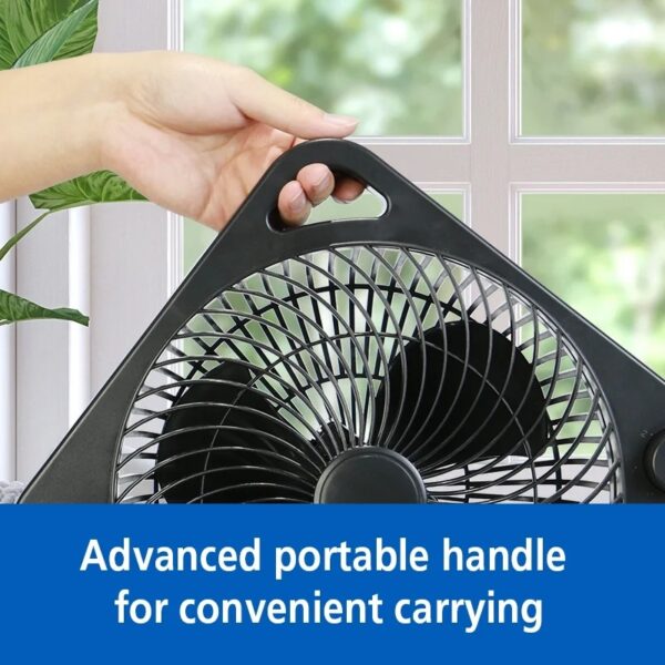 c65953112b8245768867b332018ac8ba (2 pack) Mainstays 9-inch Box Indoor Comfort Personal AC Electric Fan, 3 Speeds, Black