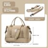 c65bc6d8213d4bd5a11fb32d0176b6ca Weekender Bags for Women, Travel Duffel Bags with Shoe Compartment,Personal Item Travel Bag for Airlines, Carry on Overnight Tote Bag for women,Beige&Brown