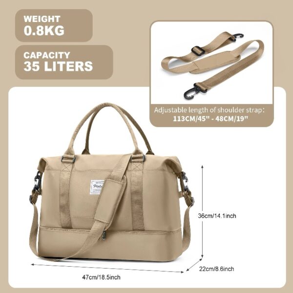 c65bc6d8213d4bd5a11fb32d0176b6ca Weekender Bags for Women, Travel Duffel Bags with Shoe Compartment,Personal Item Travel Bag for Airlines, Carry on Overnight Tote Bag for women,Beige&Brown